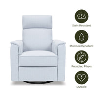 M17182PCET,Willa Pro Power Glider Recliner w/ Power Lumbar in Performance Blue Chambray Eco-Twill