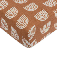 T29035,Rainbow Muslin Crib Sheet in GOTS Certified Organic Cotton