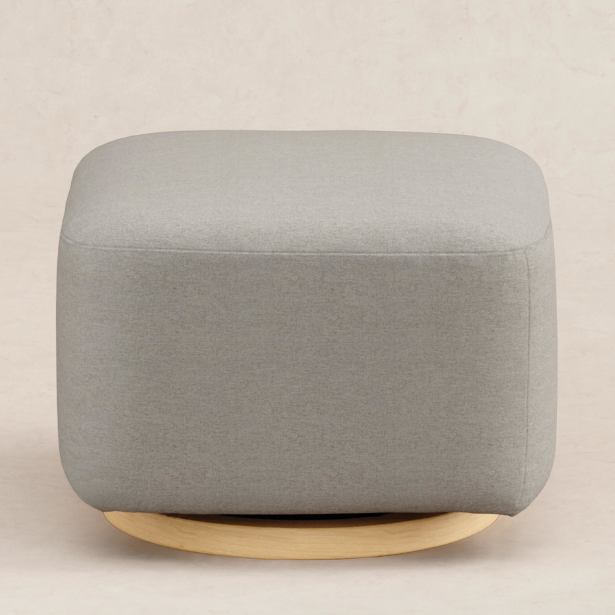 M26385PGEWLB,Kiwi Gliding Ottoman in Performance Grey Eco-Weave w/ Light Wood Base