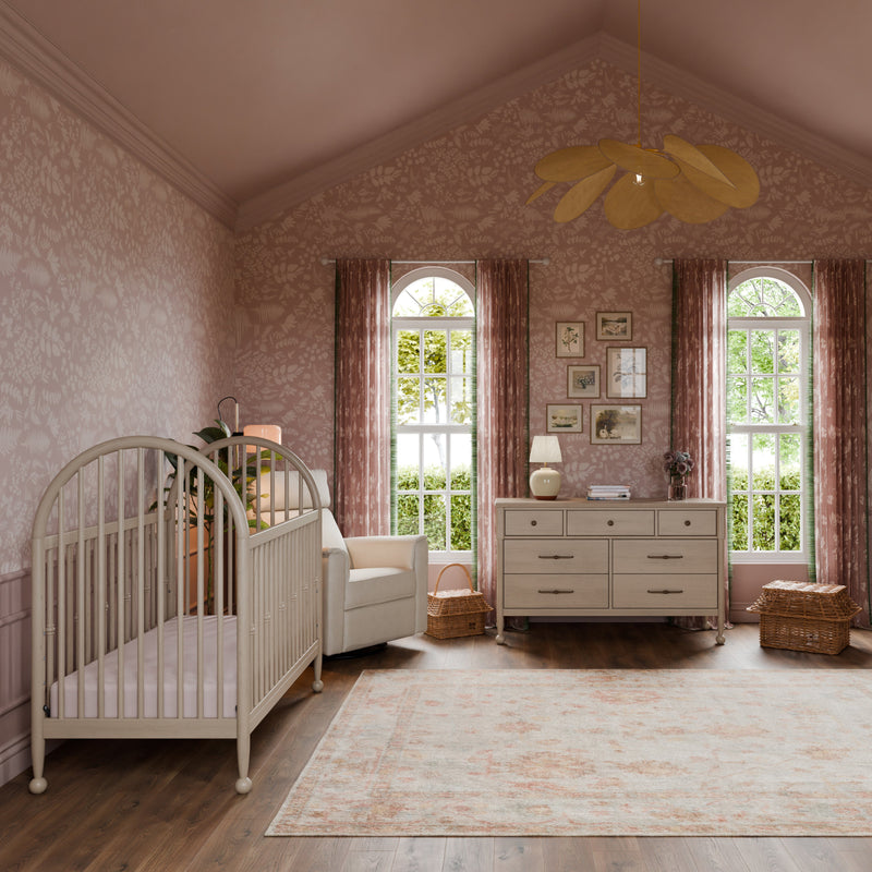 M31401WP,Alouette 3-in-1 Convertible Spindle Crib in Washed Pine