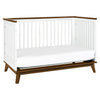 M5801WNL,Scoot 3-in-1 Convertible Crib w/ToddlerBed Conversion Kit in White/NaturalWalnut