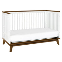 M5801WNL,Scoot 3-in-1 Convertible Crib w/ToddlerBed Conversion Kit in White/NaturalWalnut