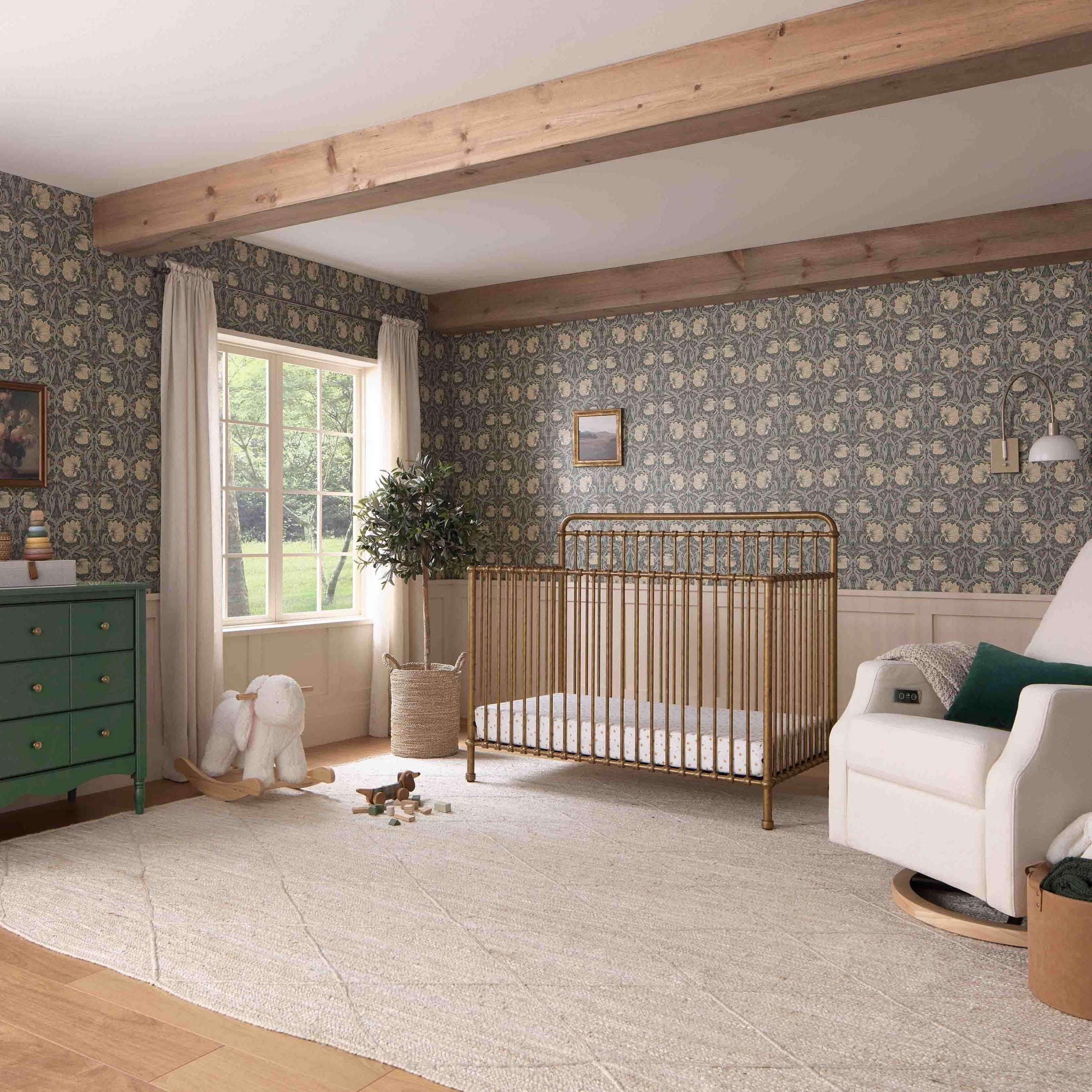 M15301VG,Winston 4-in-1 Convertible Crib in Vintage Gold