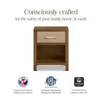 M24860NLPSEW,Eloise Nightstand  Assembled in Natural Walnut & Performance Sand Eco-Weave