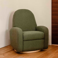 M23188OBLB,Nami Glider Recliner w/ Electronic Control and USB in Olive Boucle w/Light Wood Base