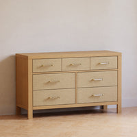 M24816HYPSEW,Eloise 7-Drawer Assembled Dresser in Honey & Performance Sand Eco-Weave