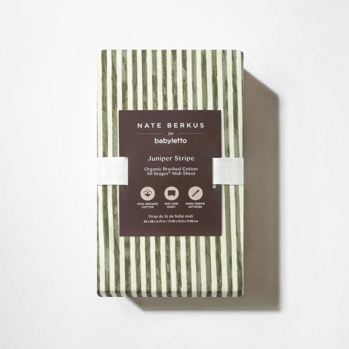 T34333JS,Nate Berkus x Babyletto All-Stages Midi Sheet in Juniper Stripe