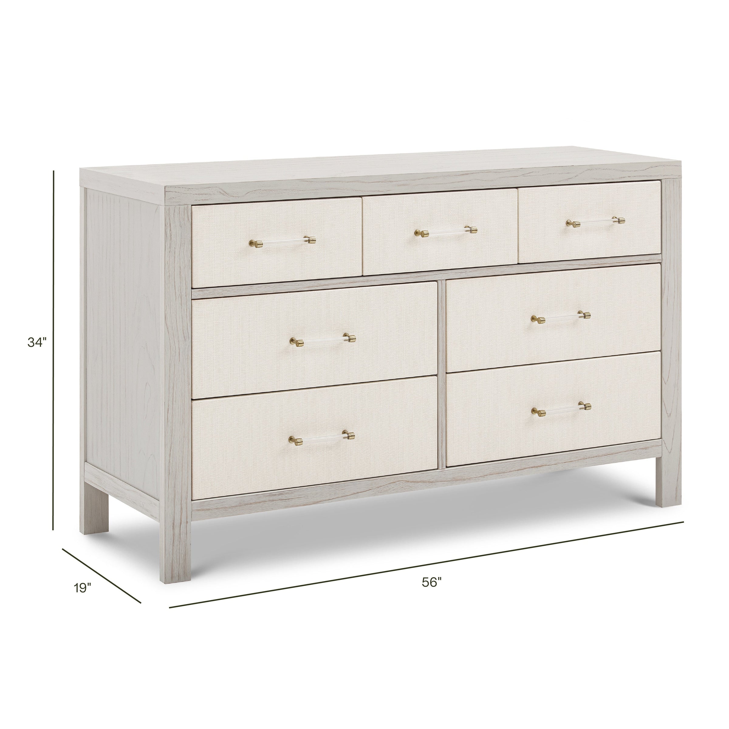 M24816WDFPEW,Eloise 7-Drawer Assembled Dresser in White Driftwood and Performance Pearl Eco-Weave