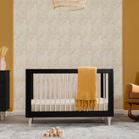 M9001BNX,Lolly 3-in-1 Convertible Crib w/Toddler Bed Conversion in Black/WashedNatural