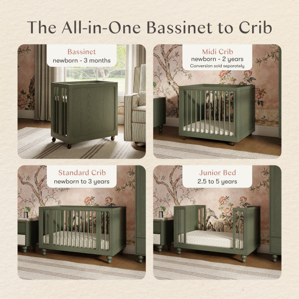 M33380AE,Nate Berkus x Babyletto Astre All-Stages Crib w/Bassinet & Toddler Bed Kits in Archival Elm
