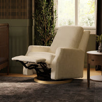 M22287WBLB,Crewe Recliner and Swivel Glider in Ivory Boucle w/Light Wood Base