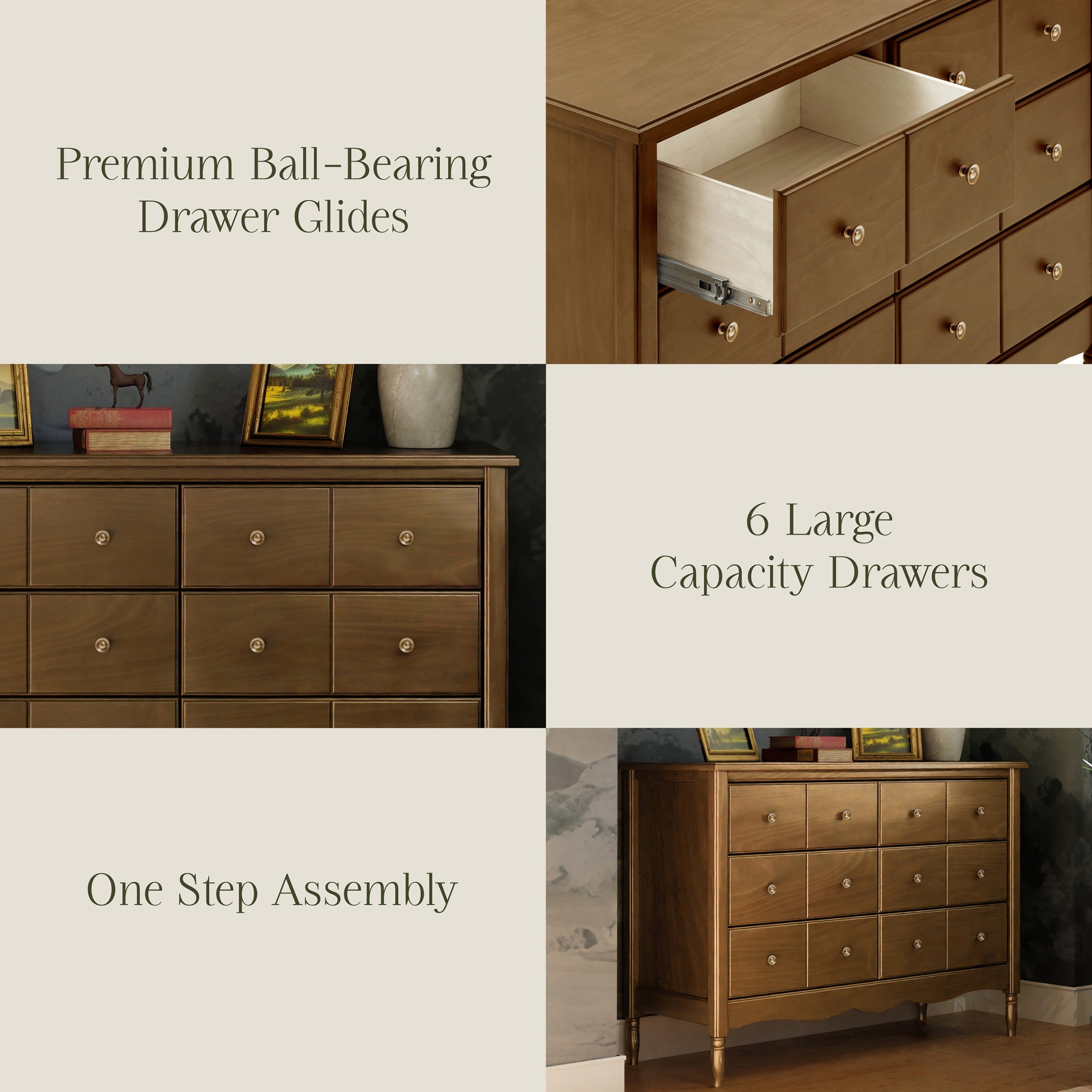 M7116NL,Liberty 6-Drawer Assembled Dresser in Natural Walnut
