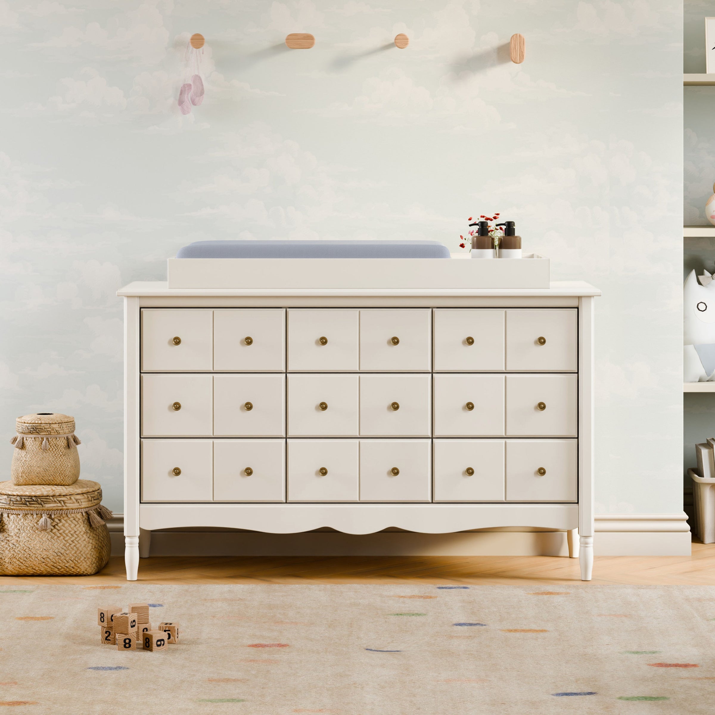M7128RW,Liberty 9-Drawer Assembled Dresser in Warm White
