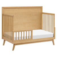 M15901HY,Palma Mid-Century 4-in-1 Convertible Crib w/ Toddler Bed Conversion in Honey