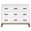 M5826WNL,Scoot 6-Drawer Dresser in White/Natural Walnut