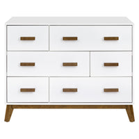 M5826WNL,Scoot 6-Drawer Dresser in White/Natural Walnut