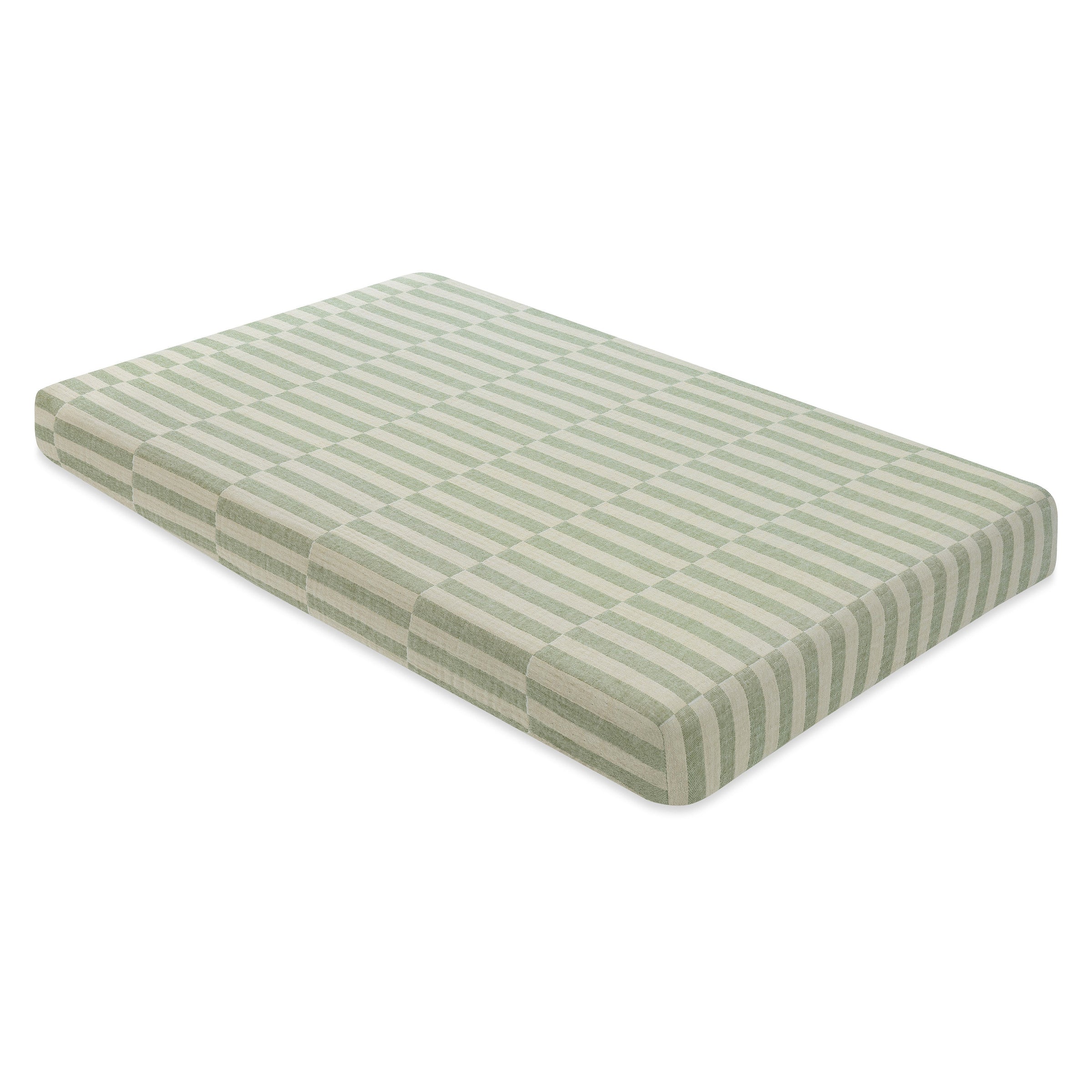 T30536,Moss Stripe Muslin Mini Crib Sheet in GOTS Certified Organic Cotton