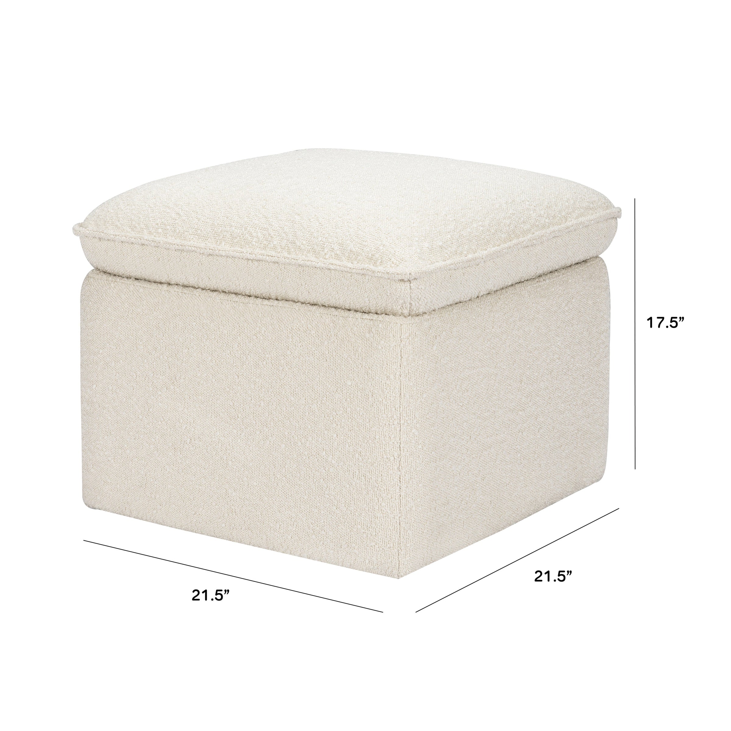 M20985WB,Cali Storage Ottoman in Ivory Boucle