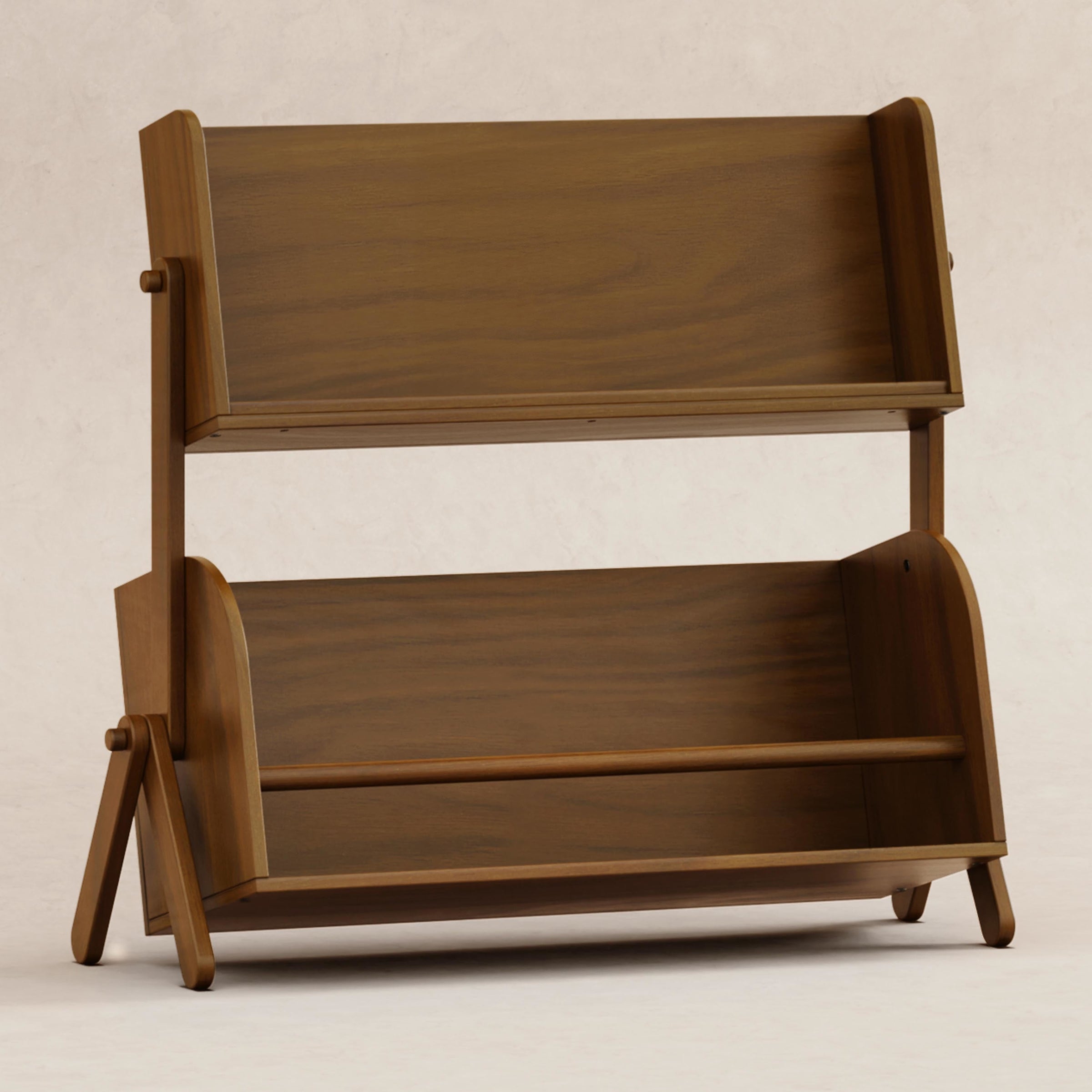 M10611NL,Tally Storage and Bookshelf in Natural Walnut