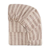 T30635,Cocoa Stripe Muslin Crib Sheet in GOTS Certified Organic Cotton