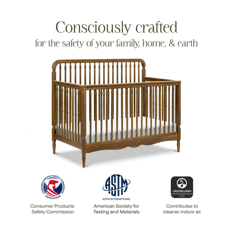 M7141NL,Liberty 4-in-1 Convertible Spindle Crib in Natural Walnut