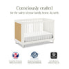 M23701RWHC,Marin with Cane 3-in-1 Convertible Crib in Warm White and Honey Cane