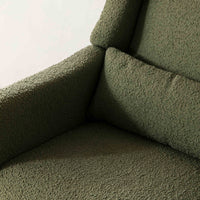 M11288OBLB,Kiwi Glider Recliner w/ Electronic Control and USB in Olive Boucle w/Light Wood Base