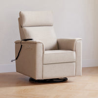 M17183PBEW,Willa Deluxe Power Glider Recliner w/Heat&Massage in Performance Beach Eco-Weave