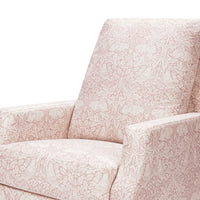 M22287PBRRDB,Crewe Recliner and Swivel Glider in Pure Brer Rabbit in Rose w/Dark Wood Base