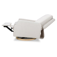 M22286FCSLB,Crewe Electronic Swivel Glider Recliner in Fog Chatham Stripe Performance Eco-Weave w/LB