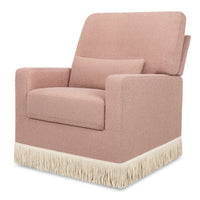 M21787RSBIF,Crawford Pillowback Comfort Swivel Glider in Rose Boucle with Ivory Tassel Fringe