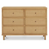 M23716HYHC,Marin with Cane 6 Drawer Assembled Dresser in Honey and Honey Cane