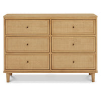 M23716HYHC,Marin with Cane 6 Drawer Assembled Dresser in Honey and Honey Cane