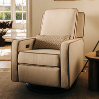 M23085PCMTB,Nate Berkus x Babyletto Sigi Power Recliner in Performance Cream Linen w/ Toffee Base