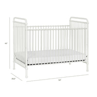 B15501WX,Abigail 3-in-1 Convertible Crib in Washed White