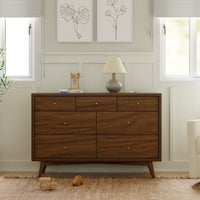 M15916NL,Palma 7-Drawer Double Dresser  Assembled in Natural Walnut