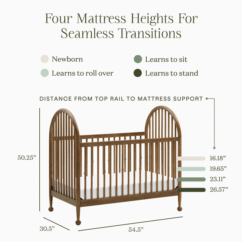 M31401NL,Alouette 3-in-1 Convertible Spindle Crib in Natural Walnut