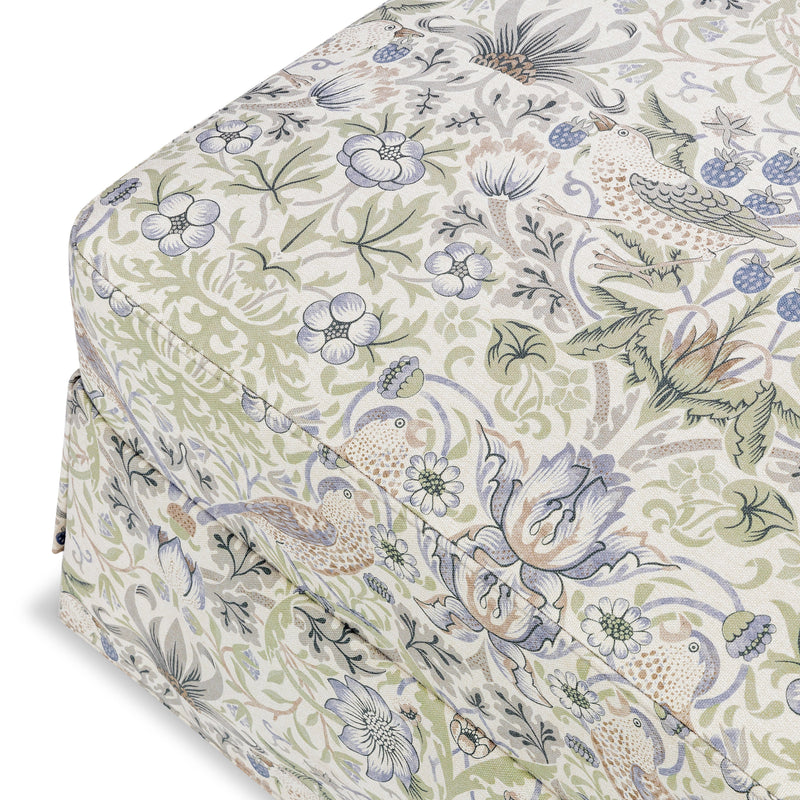 M21785TTFT,Crawford Gliding Ottoman in Strawberry Thief in Fig & Thyme