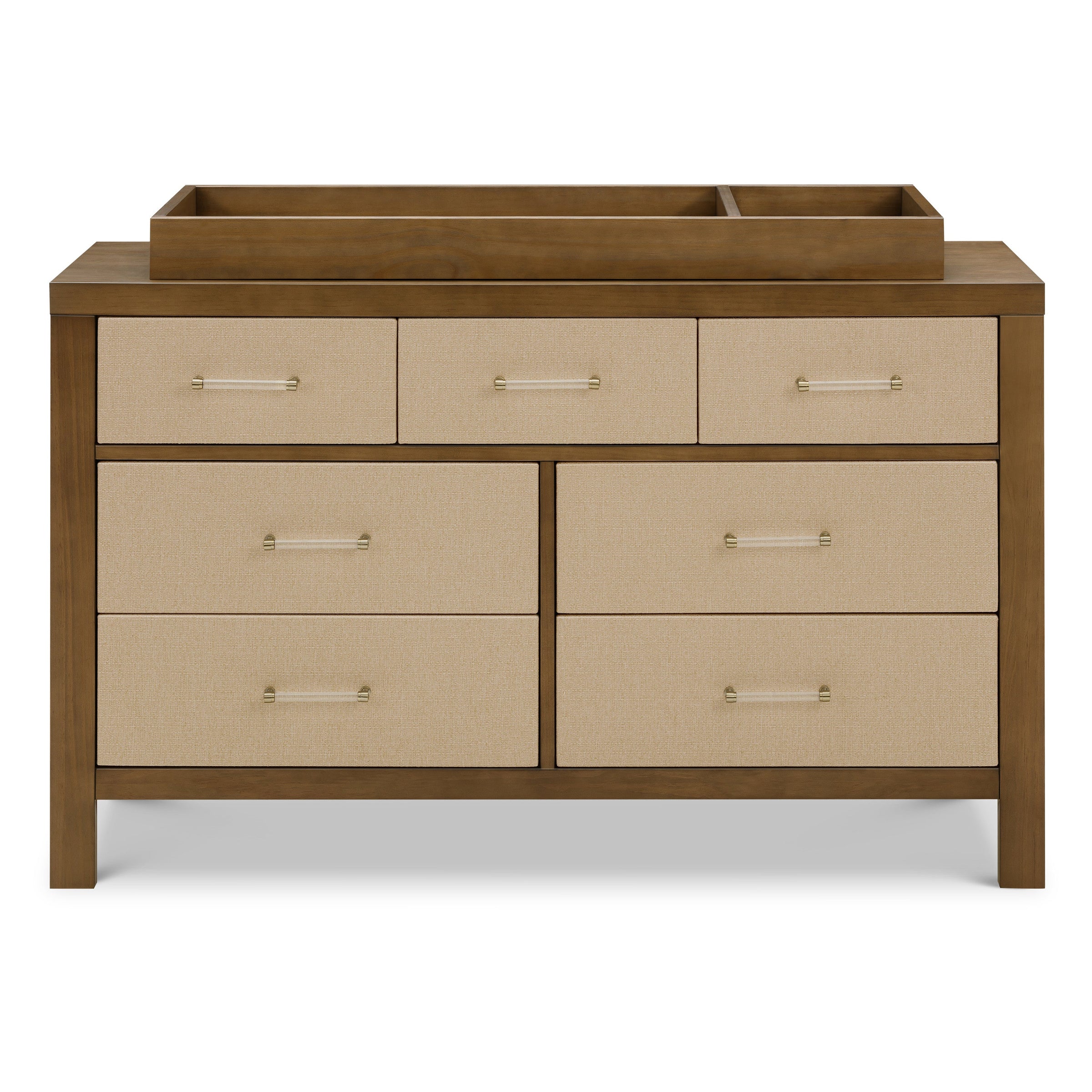 M24816NLPSEW,Eloise 7-Drawer Assembled Dresser in Natural Walnut & Performance Sand Eco-Weave