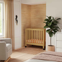 M6698HY,Origami Mini Crib in Honey