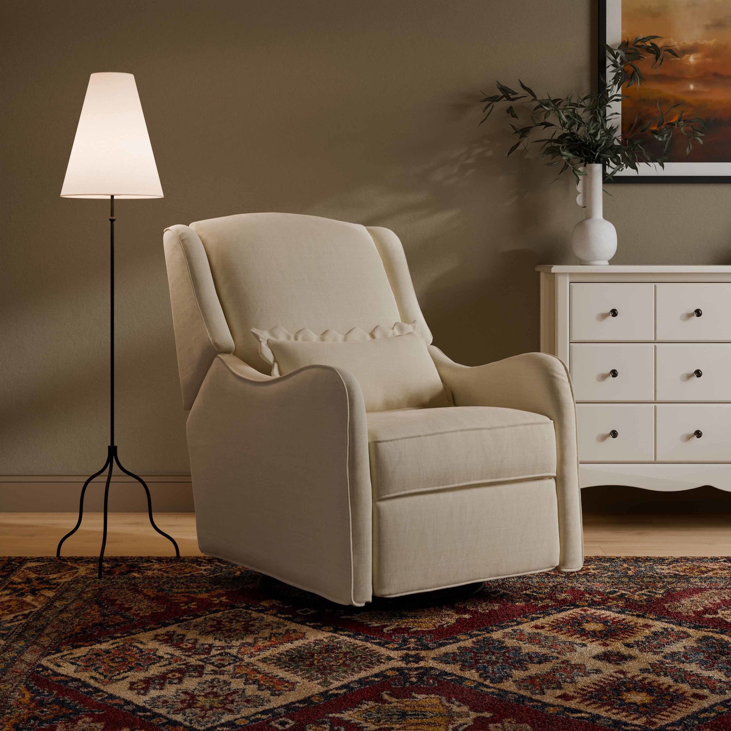M27787PIEB,Devon Recliner and Swivel Glider in Performance Ivory Eco-Basketweave