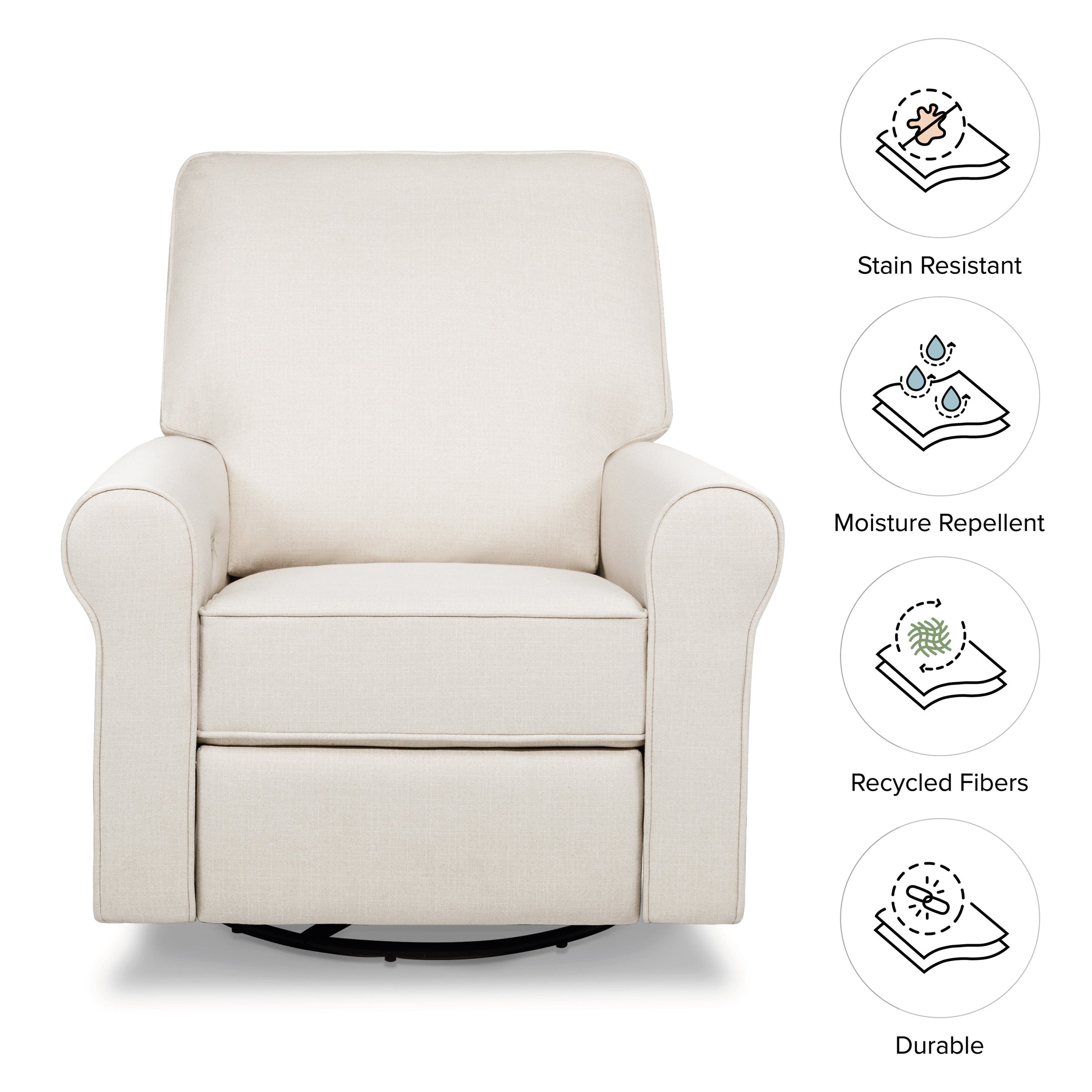 B17787PNET,Monroe Pillowback Power Recliner in Performance Natural Eco-Twill