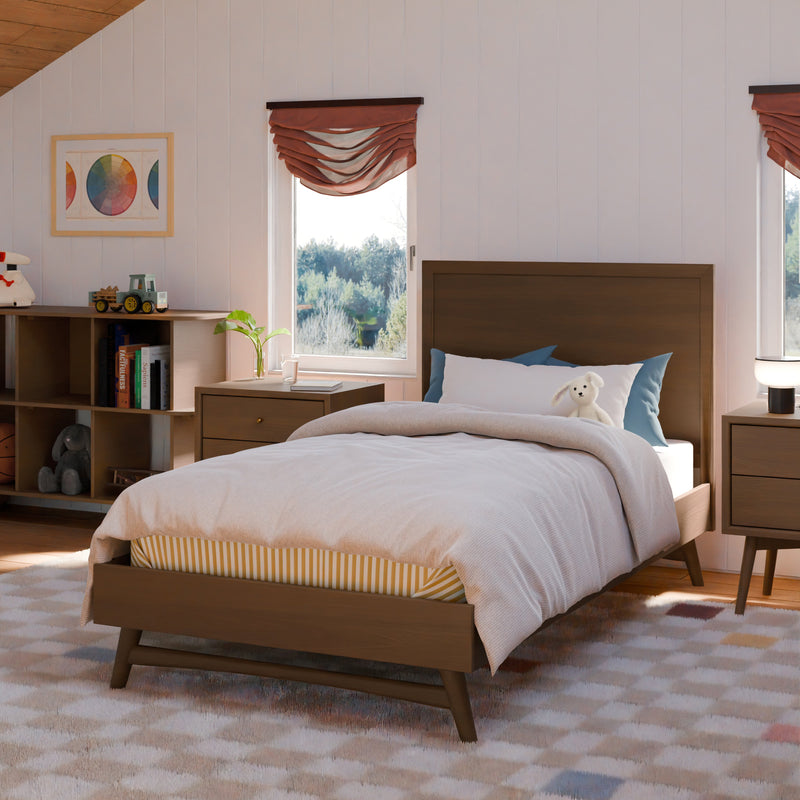 M15969NL,Palma Twin Bed in Natural Walnut