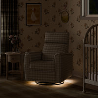 M17182TGH,Willa Pro Power Glider Recliner w/ Power Lumbar in Tan Gingham