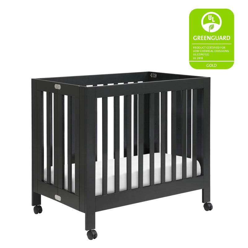 M6698B,Origami Mini Crib in Black Finish