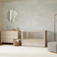 M21601NX,Bento 3-in-1 Convertible Storage Crib w/Toddler Bed Conversion Kit in Washed Natural