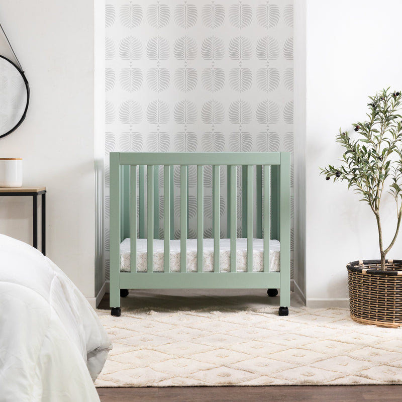 M6698LS,Origami Mini Crib in Light Sage