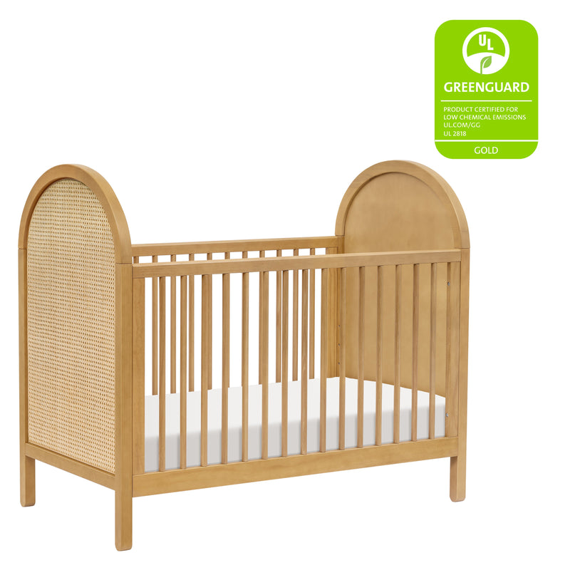 M25601HYNC,Bondi Cane 3-in-1 Convertible Crib w/Toddler Bed Kit in Honey with Natural Cane