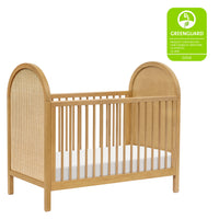 M25601HYNC,Bondi Cane 3-in-1 Convertible Crib w/Toddler Bed Kit in Honey with Natural Cane