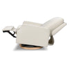 M22286WBLB,Crewe Electronic Swivel Glider Recliner in Ivory Boucle w/Light Wood Base